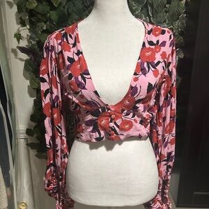 Signature 8 floral button blouse